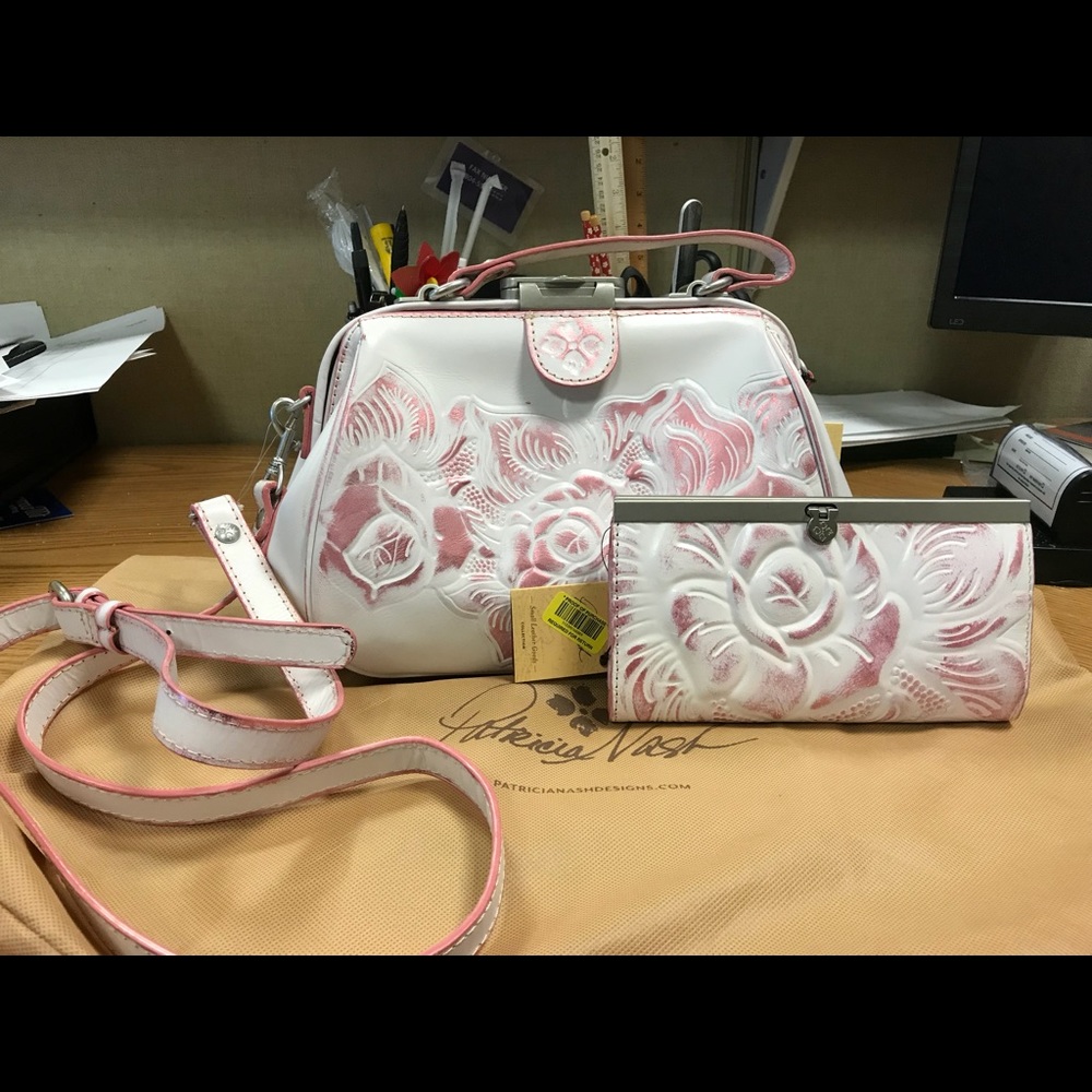 Patricia Nash Metallic Tooled Satchel & Wallet